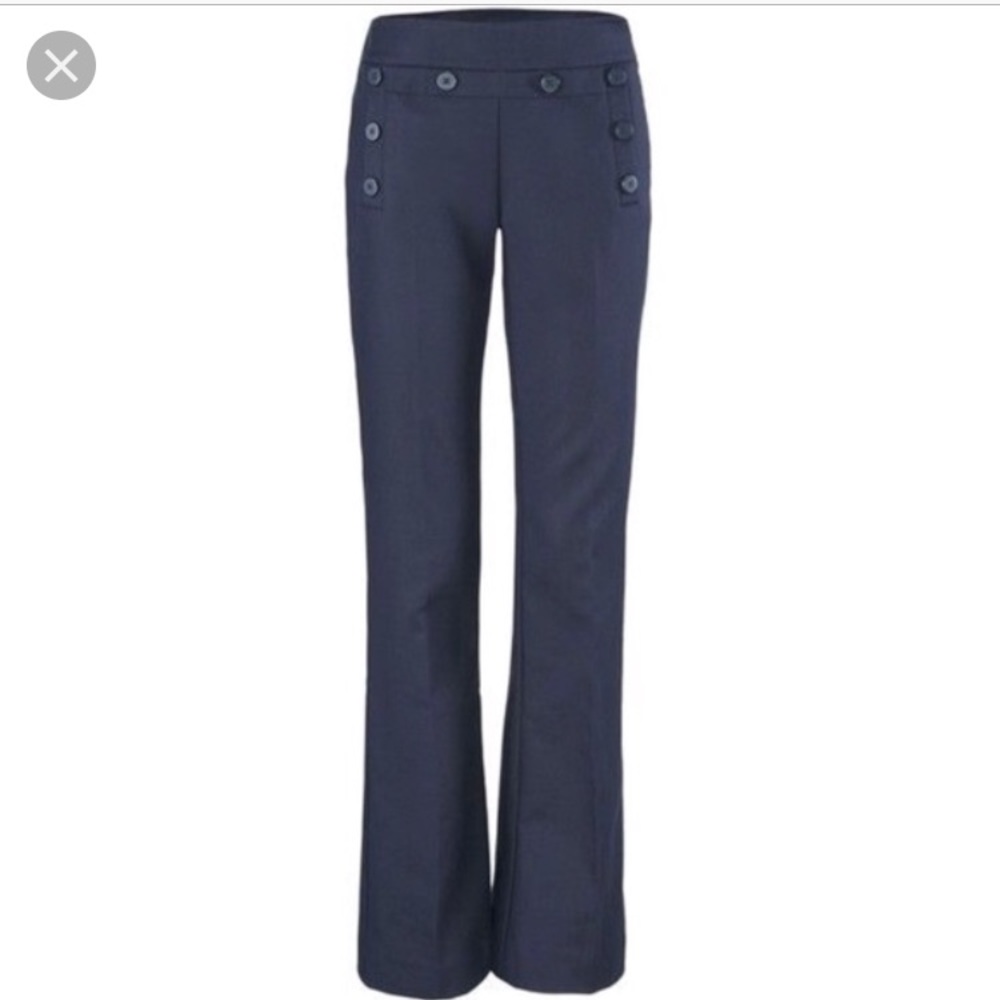 CAbi Navy button front marine trouser